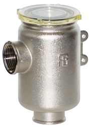 Messing-vernikkeld koelwaterfilter met RVS 316 zeef, 3/8", H=105mm, 1800l/u - 001160b 1 - 9001160B