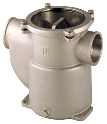 Brons-vernikkeld koelwaterfilter (robuust) met RVS 316 zeef, 1/2", H=117mm, 2400l/u - 001162c 72dpi - 9001162C