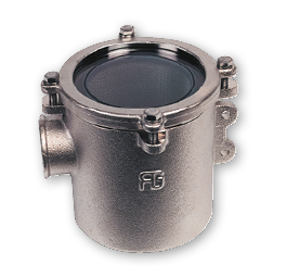 Brons-vernikkeld koelwaterfilter (robuust) met RVS 316 zeef, 3", H=276mm, 58400l/u - 001164 jkl 2 - 9001164L