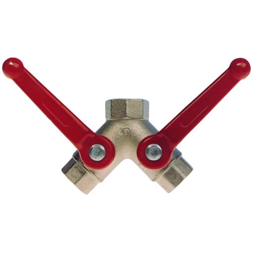 Messing-verchroomde 3-weg kogelkraan met dubbele uitloop F-Flow, 1/2"x3/8"x3/8" - 001585cbb 72dpi - 9001585CBB
