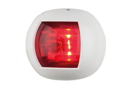 Navigation Light Red, 112.5&deg;, Led 12-24v, White Housing - Rina - 015520 72dp - 9015520