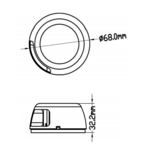 Positielantaarn LED gepolijst RVS 304 huis; 12-24V; rood, 112.5&deg; - 015540 1 - 9015540