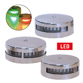 Positielantaarn LED, gepolijst RVS 304 huis; 10-30V; groen, 112.5&deg; - 015555 totaal 1 - 9015556