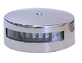 Led Positionslaterne, Poliertes Niro 304 Geh&auml;use; 10-30v; Rot, 112.5&deg; - 015555 - 9015555