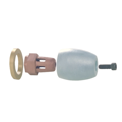 Magnesium anode Mercruiser/Sterndrive/Mercury outboard, alpha 1 & Bravo 1, prop nut assembly - 017265m 72dpi - 9017265M