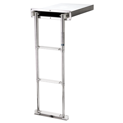 RVS telescopische zwemtrap in cassette, 3-treden met kunststof bekleed - 024340 72dpi - 9024340
