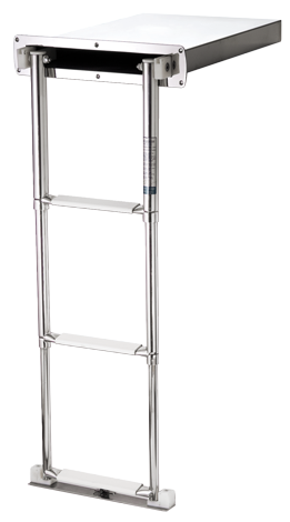 Niro Teleskopische Badeleiter In Kassette, 3-Stufen Stufen Mit Kunststoff Bekleidet - 024340 72dpi - 9024340