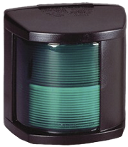 Hella Serie 2984 Star Board Light, 12v/25w, 112,5&deg;, Bsh-2nm, Black Housing With Green Lens - 041104 72dpi - 9041104