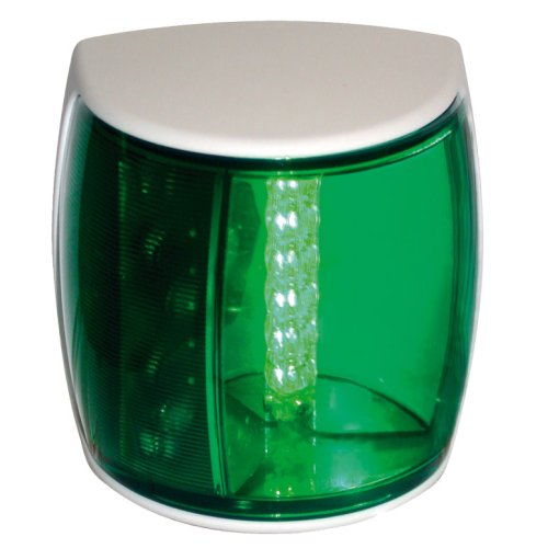 Hella Naviled-Pro Star Board Light, 9-33V, 112.5&deg;, BSH-2NM, White housing with Green Lens - 041322 72dpi - 9041322