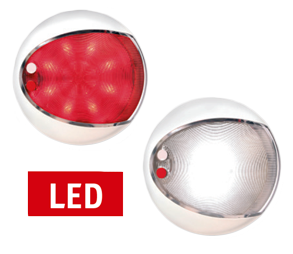 Hella Euroled Touch, 2-Farbe Led, Wei&szlig; / Rot, 9-33v, Wei&szlig; Huis, &Oslash;129,5mm, H=29,5mm - 041340 - 9041340