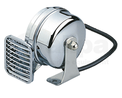 Messing verchroomde elektromagnetische scheepshoorn, 1-tonig, L=105mm, 12V, (108dB(A)-410Hz) - 05010 0 72dpi - 905010
