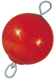 Ankerboei met doorlopende verzinkte nylon gelagerde stang met 2 ogen, &Oslash;500mm, L=860mm, rood (maat 2) - 059812 72dpi - 9059812