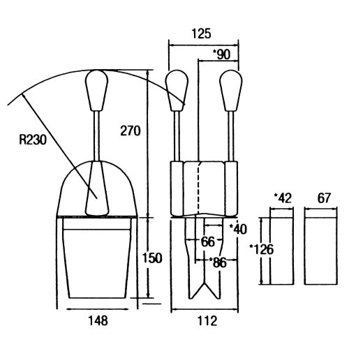 Single Lever Control Nb, Top Mount, Single Action, For Shift - 065671 1 72dpi - 9065671