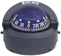 Ritchie Kompas model 'Explorer S-53G', 12V, opbouwkompas, roos &Oslash;69,9mm/5&deg;, grijs - 067034 72dpi - 9067034