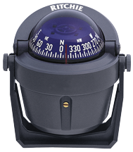 Ritchie Kompas model 'Explorer B-51G', 12V, beugelkompas, roos &Oslash;69,9mm/5&deg;, grijs - 067037 72dpi - 9067037