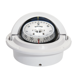 Ritchie Compass Model 'Voyager F-83w', 12v, Flush Mount Compass, Dial &Oslash;76,2mm/5&deg;, White - 067057 72dpi - 9067057