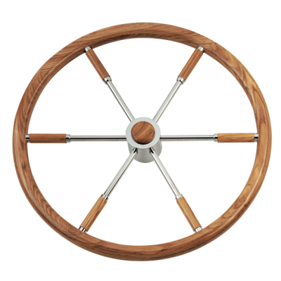 6-Spaaks stuurwiel 'Type 6' RVS met mahoniehouten rand, vingergrip en incl. adapter 2 conussen, &Oslash;700mm - 068650 72dpi 1 - 9068670