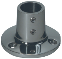Stainless Steel Guard Railing Deck Socket 90&deg;, &Oslash;22,25mm With Round Base &Oslash;66,7mm - 072105 72dpi - 9072105