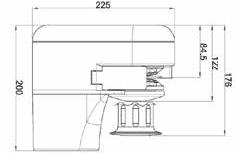 Ankerwinde Horizontal, Modell 'St Tropez', 6mm, 12v, 500w, Ohne Spillkopf - 072822 dims a 2 - 72822
