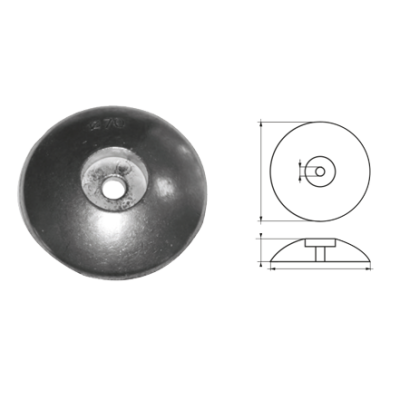 Aluminium ronde roerblad-anode, &Oslash;110mm - 077899 7 - 9077191