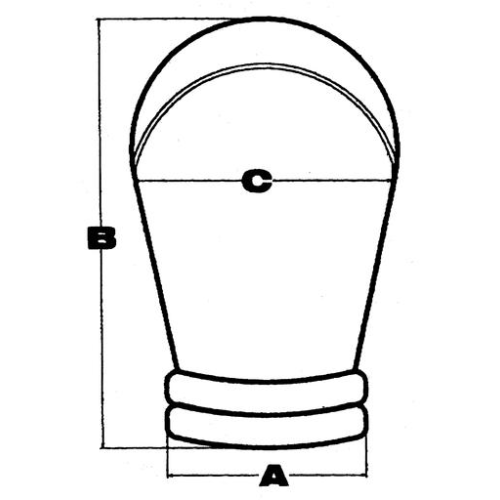 Niro L&uuml;fter, Ovales Modell, Einschlie&szlig;lich Abdeckplatte (4") & Deckel, A=101mm, B=254mm, C=128mm - 078127 01 72dpi - 9078127