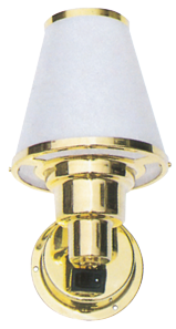 Messing Polierte Kabinenleuchte, Wandmontage, 12v/10w, Fu&szlig;platte &Oslash;76mm, Mit Schalter - 078367 72dpi - 9078367