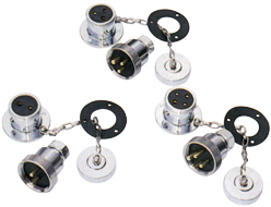 Messing-verchroomde waterdichte connector, 5A, 4-pins, compleet met deksel - 078467 72dpi - 9078467