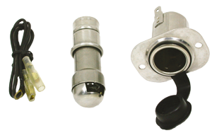 RVS Sigarettenaansteker met verlichting, plug, aansteker & kabels, ingnition 15A, solenoid 30A - 078625 72dpi - 9078625