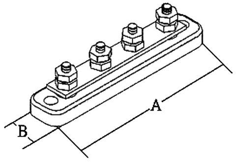 Terminal Box (Tin Bar On Abs Base), 6-Connections, 150a, 231x31mm - 078646 01 72dpi - 9078646
