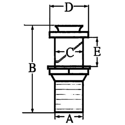RVS uitlaat huiddoorvoer met RVS terugslagklep, &Oslash;52mm - 078701 01 72dpi - 9078701