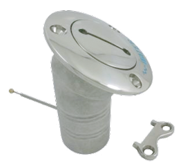 RVS dekvuldop 'Gas', slangaansluiting &Oslash;38mm, flens &Oslash;76mm, 30&deg; model - 078717 72dpi - 9078717