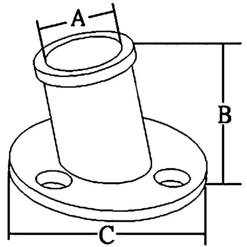 Stainless Steel Flag Pole Base, &Oslash;25mm; 60&deg; - 078760 01 300dpi - 9078760