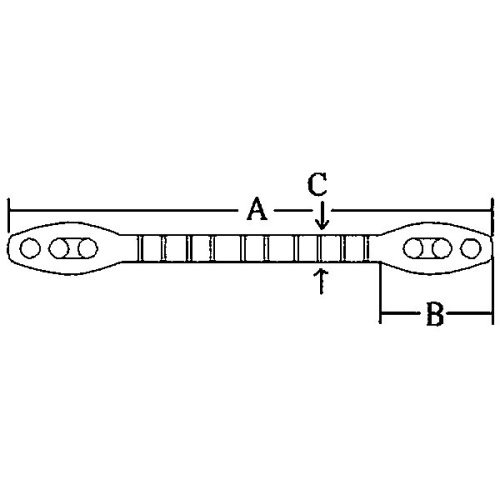 Rubber Landvastveer, touw &Oslash;6-12mm, A=430mm, B=81mm, C=25mm - 078770 01 72dpi - 9078770