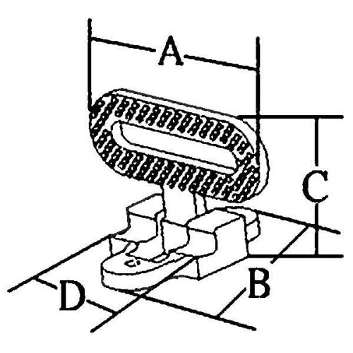 RVS Klapbare voetsteun, A=111mm, B=126mm, C=100mm, D=48mm, max. 180kg - 078795 01 72dpi - 9078795