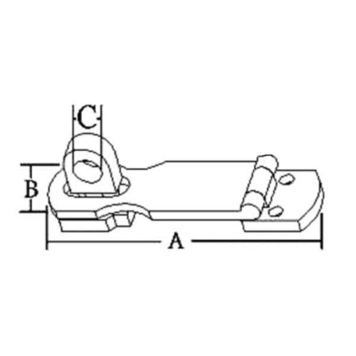 RVS Sluiting met overval, A=75mm, B=25mm, C=9mm - 078871 1 72dpi - 9078871
