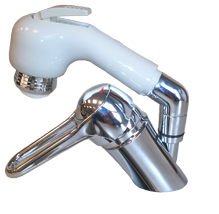 Chromed Plated 1-Handle Mixer Tap With Hand Shower, H=150mm, &Oslash;45mm, Hose Length=2m - 081013 new - 9081013