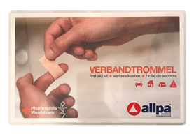Verbandtrommel type 'B', standaard inhoud, inclusief wandhouder - 082180 1 - 9082185