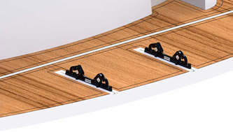 Hurley Chocks (pair) Black to fit pre-installed swim platform rail system (Hardware f.rails include - 084900c 72dpi - 9084900