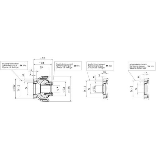 Centaflex koppeling, M-127 1.1, max. 250Nm (plezier), D=66,65mm, Tk=82,5mm, Z=4x90&deg;, M=M10 - 088001 11 02 72dpi - 9088001/11