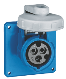 CEE-32A Wal-Inbouw-stopcontact, 32A/230V, vrouwelijk, met schroefdeksel, IP67 - 089322 72dpi - 9089322