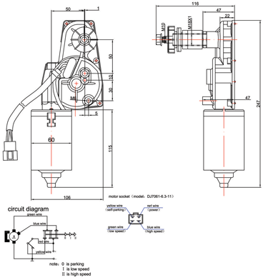 Ruitenwissermotor (ZD1330C) model 'Echo' - 12V/30W - 096021 01 72dpi - 9096021