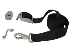 Spanband met RVS clip en draaibare quick-connect dekfitting voor bimini top (breekkr. 400kg) - 098100 72dpi - 9098100