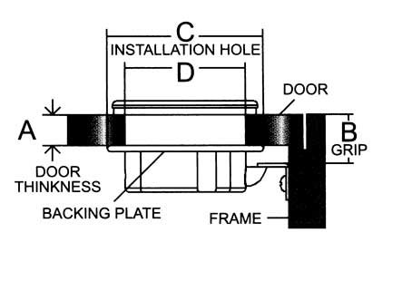 RVS Luiksluiting met draaigreep, waterdicht, A=4-13mm, B=25mm, C=61mm, D=50mm - 098122 1 72dpi - 9098122