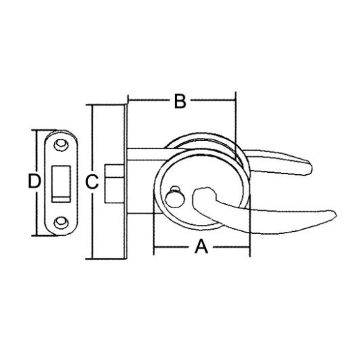 RVS Magnetische deurklink, deurdikte 28,5-35mm - 098126 01 72dpi - 9098126
