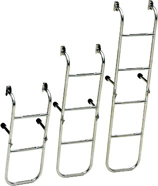 Stainless Steel Bathing Ladder, 5-Steps, With Fixed Transom Support, Dims. Unfolded 260x1040mm, Tube &Oslash;20mm - 110045 01 - 110045