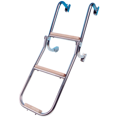 RVS Zwemtrap, 3-treden (hout), afm. uitgeklapt 270x860mm, buis &Oslash;20mm - 110046 72dpi - 110046