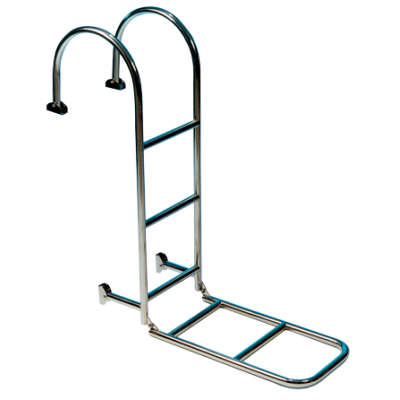 RVS Zwemtrap, 5-treden, voor dekmontage, afm. uitgeklapt 300x1400mm, buis &Oslash;25mm - 110047 - 110047