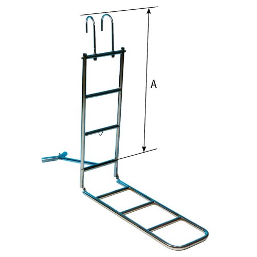 Niro Badeleiter, 4-Stufen, Bugleiter Aufklappbar & Haken F&uuml;r Den Bugkorb, Rohr &Oslash;25mm - 110051 01 - 110051