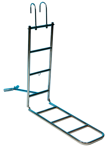 Niro Badeleiter, 3-Stufen, Bugleiter Aufklappbar & Haken F&uuml;r Den Bugkorb, Rohr &Oslash;25mm - 110052 72dpi - 110052