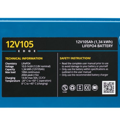 Rebelcell 12V105 EDGE LiFePO4 Batterie (1,34 kWh) - 12v105 edge top close up - 900710651